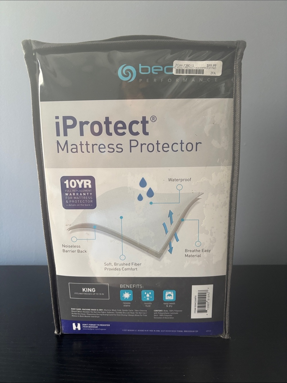 BE COOL iProtect King Mattress Protector - Gray